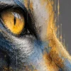 Tableau déco tête de chat peinture coulante