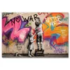 tableau Street Art Enfants No War Graffiti style Banksy artiste