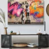tableau Street Art Enfants No War Graffiti style Banksy artiste