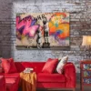 tableau Street Art Enfants No War Graffiti style Banksy artiste