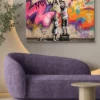 tableau Street Art Enfants No War Graffiti style Banksy artiste