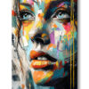tableau deco portrait peinture femme visage huile pop art